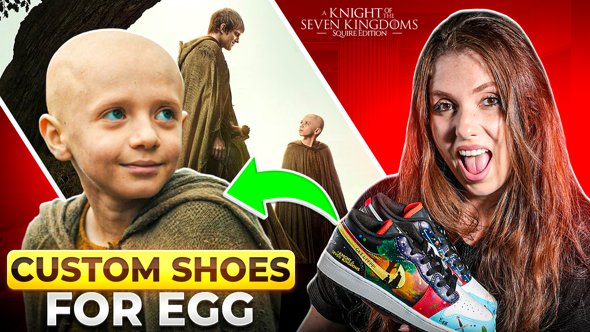 Custom Sneakers for Dexter Sol Ansell, HBO Star “Egg” from AKOTSK - Joy's Customs