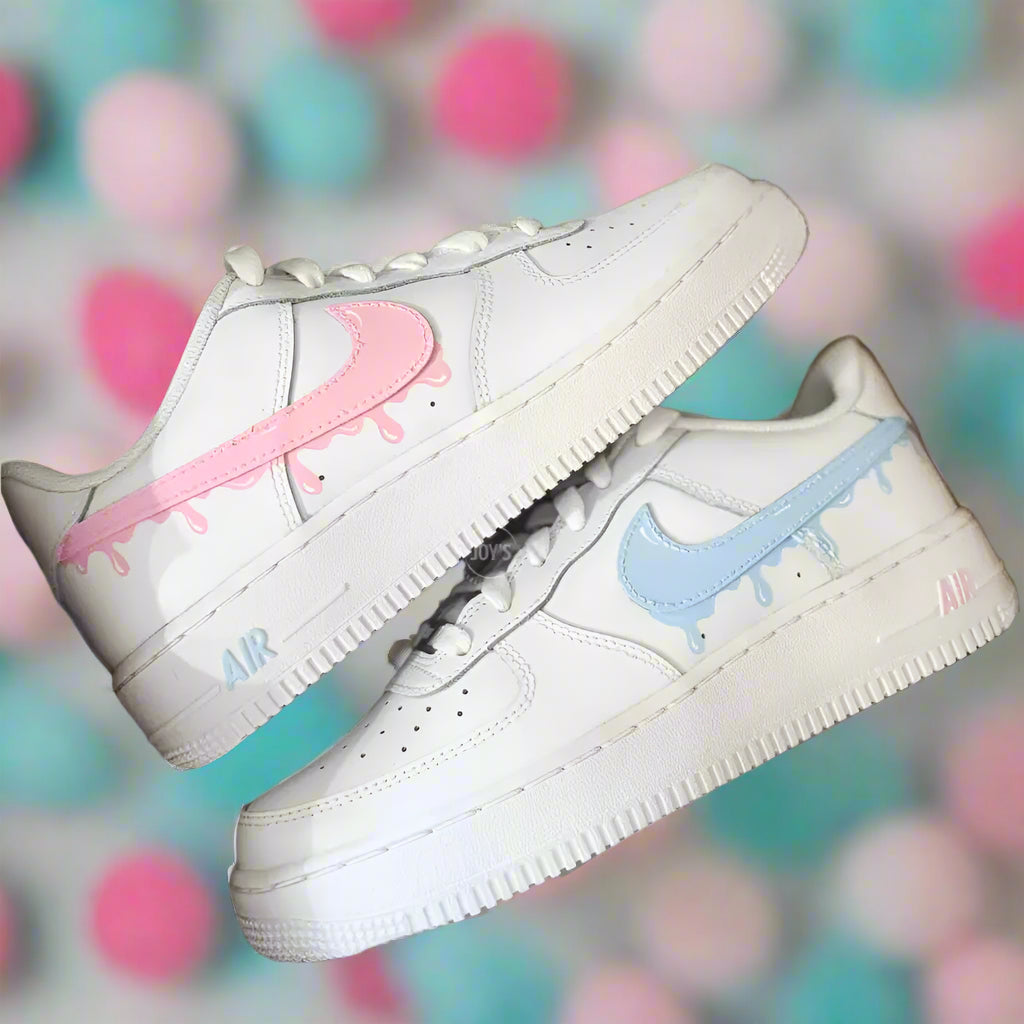 Gender Reveal Baby Blue and Pink Custom Air Force 1.