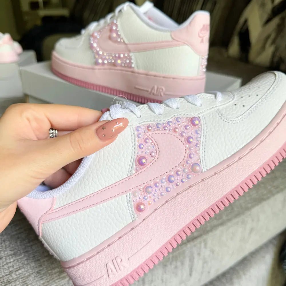 Pink Pearls Custom Air Force 1 - Mom & Daughter Matching.