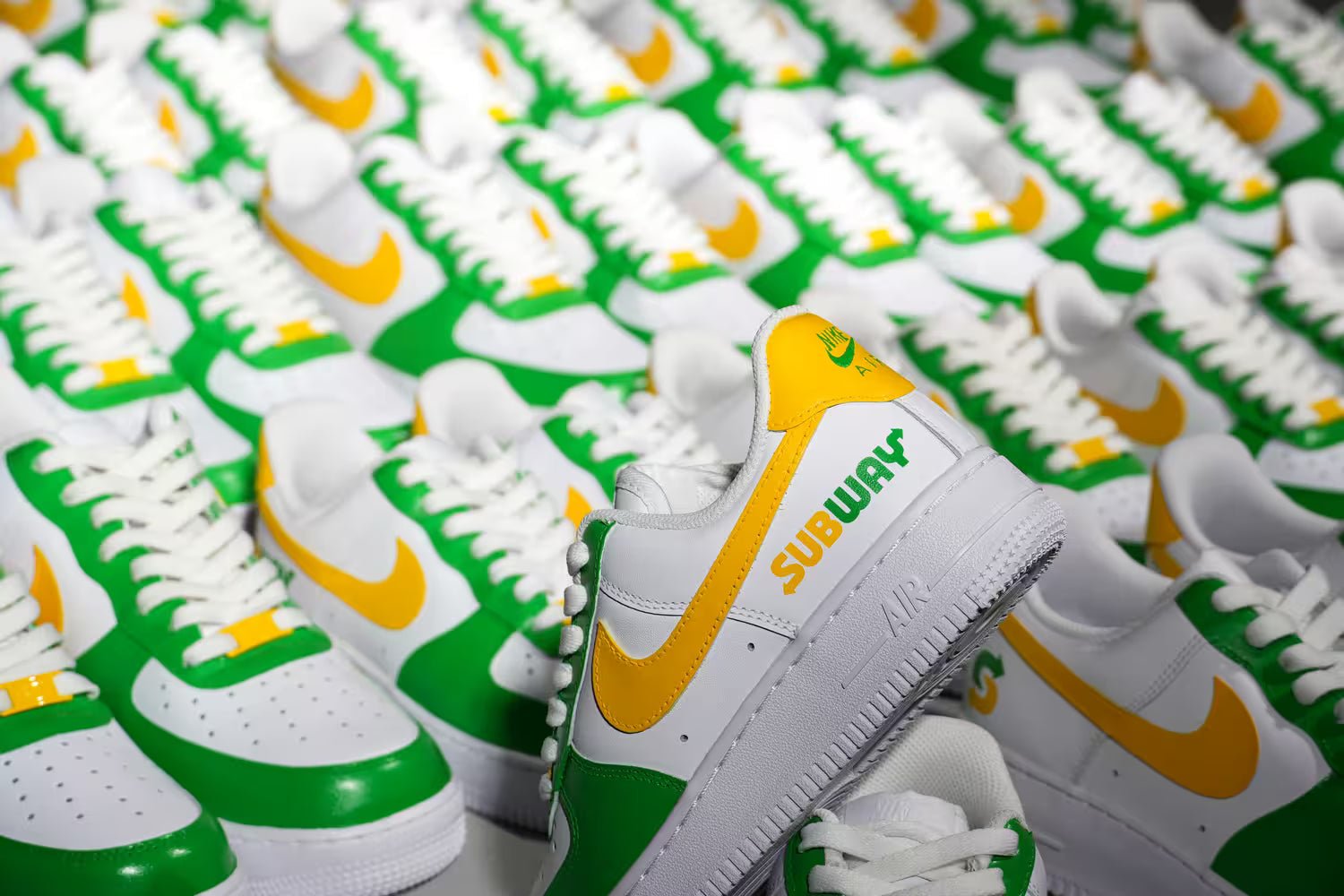 Corporate Gift Ideas: Custom Sneakers for Subway - Joy's Customs