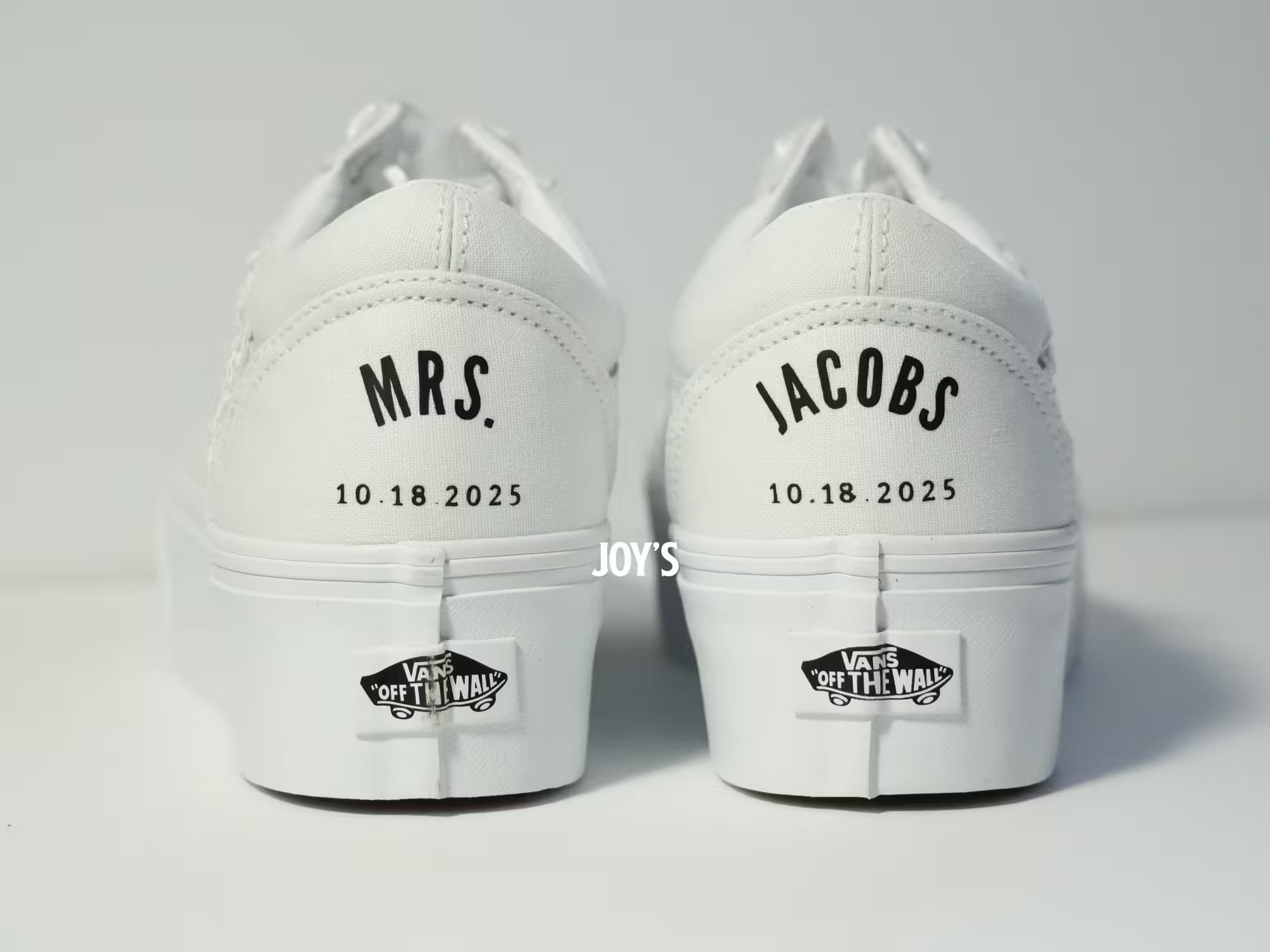 Wedding Sneakers Custom Vans Canvas Platform