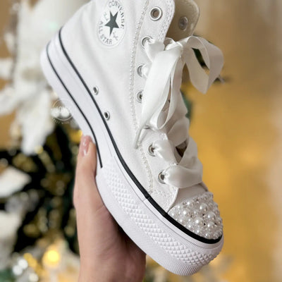 prom dress with converse shoes White Dress Wedding Dress White Converse For Prom Sale Formal Dresses With Dress from Macy's and silver