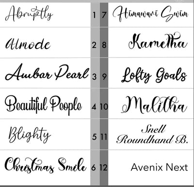 List of wedding Fonts