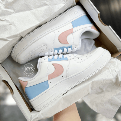 Pastel Custom Air Force Light Pink White Shoes Women's Kids Men's All Sizes